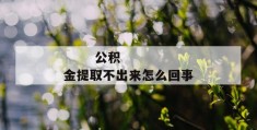 
       公积金提取不出来怎么回事
     