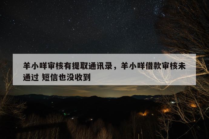 羊小咩审核有提取通讯录，羊小咩借款审核未通过 短信也没收到 第1张