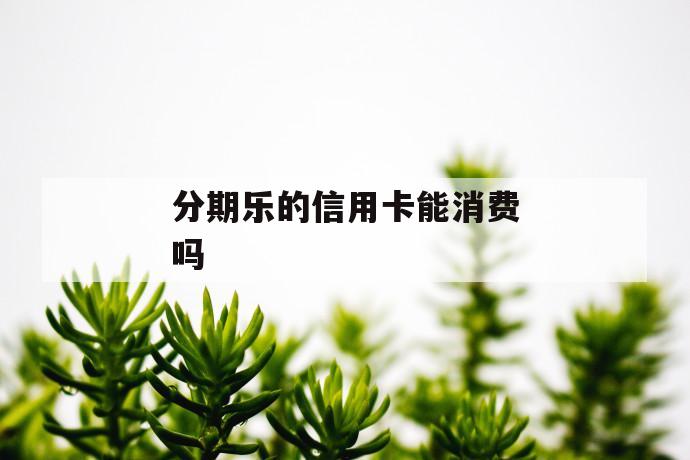 分期乐的信用卡能消费吗 第1张