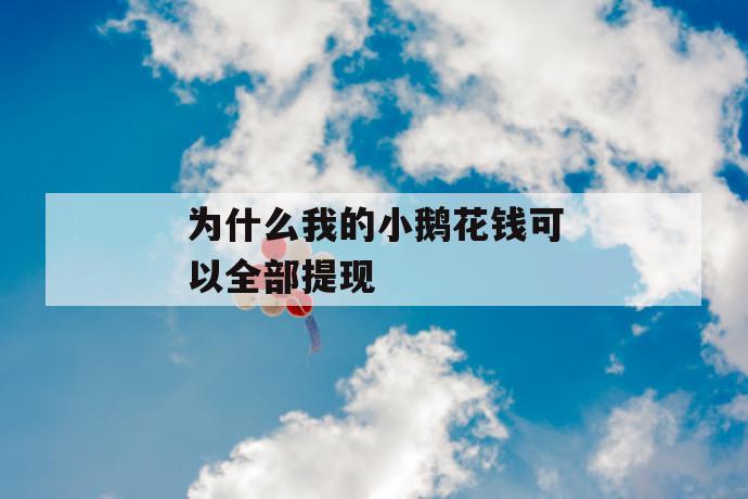 为什么我的小鹅花钱可以全部提现 第1张