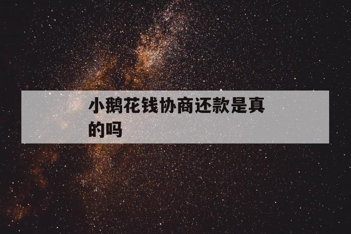 小鹅花钱协商还款是真的吗 第1张