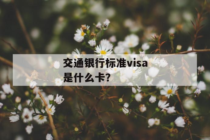 交通银行标准visa是什么卡？