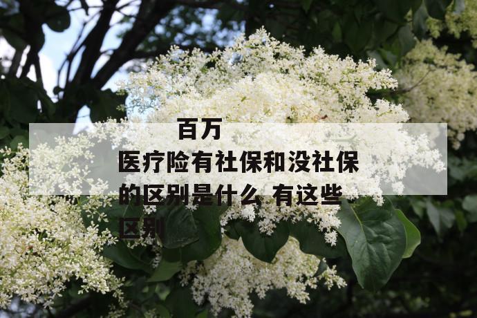 
  百万医疗险有社保和没社保的区别是什么 有这些区别
 第1张