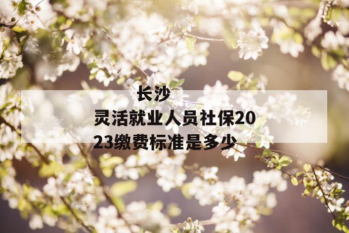 
  长沙灵活就业人员社保2023缴费标准是多少
 第1张