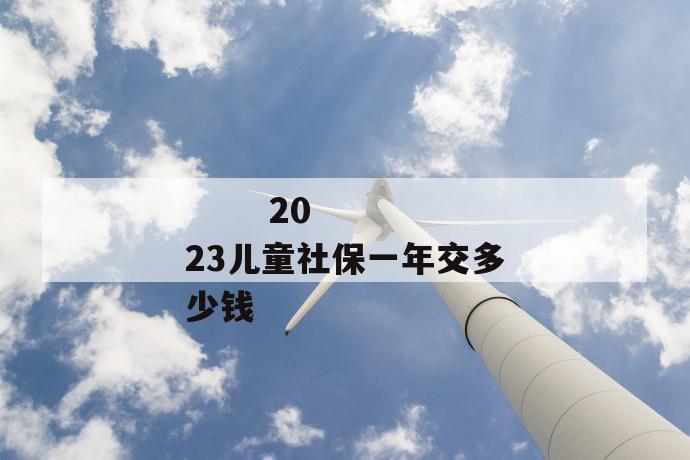 
  2023儿童社保一年交多少钱
 第1张