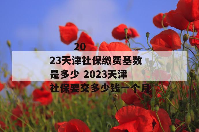 
  2023天津社保缴费基数是多少 2023天津社保要交多少钱一个月
 第1张