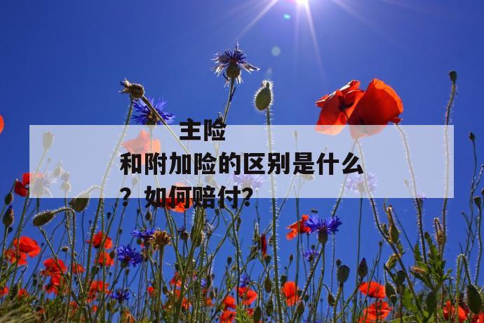 
  主险和附加险的区别是什么？如何赔付？
 第1张