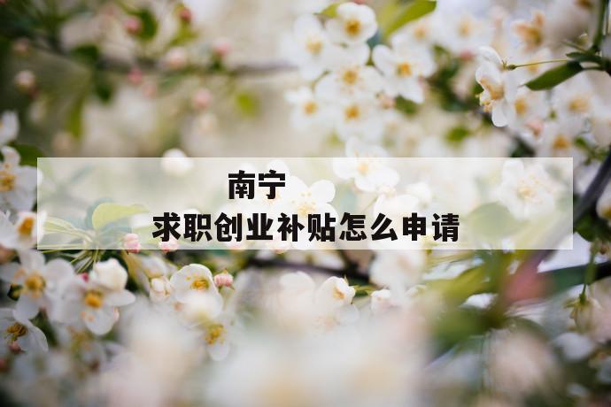 
  南宁求职创业补贴怎么申请
 第1张