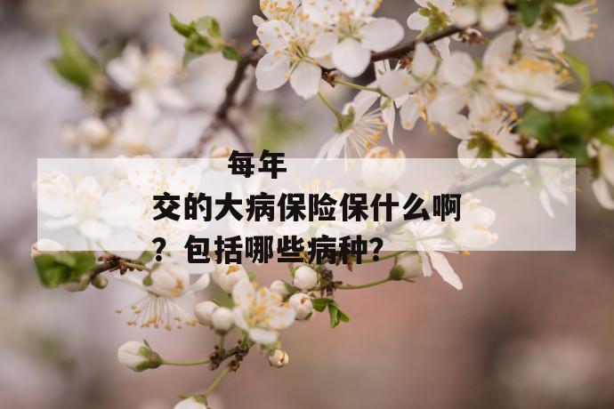 
  每年交的大病保险保什么啊？包括哪些病种？
 第1张