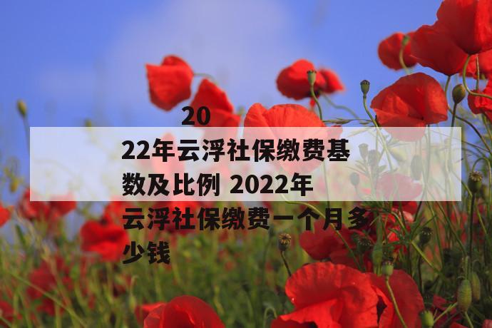 
  2022年云浮社保缴费基数及比例 2022年云浮社保缴费一个月多少钱
 第1张