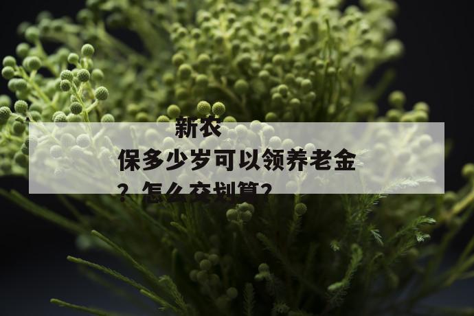 
  新农保多少岁可以领养老金？怎么交划算？
 第1张