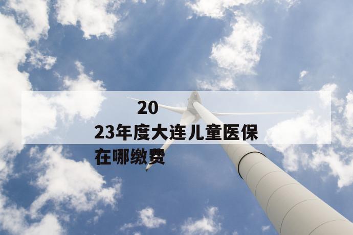 
  2023年度大连儿童医保在哪缴费
 第1张