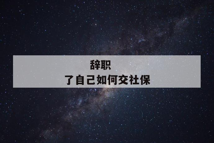 
  辞职了自己如何交社保
 第1张