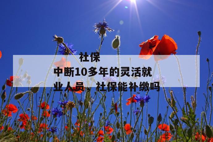 
  社保中断10多年的灵活就业人员，社保能补缴吗
 第1张