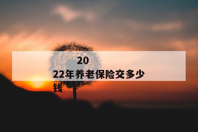 
  2022年养老保险交多少钱
 第1张