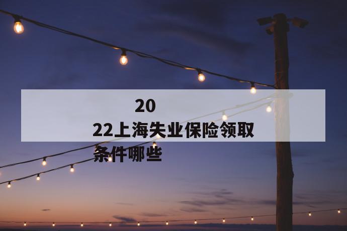 
  2022上海失业保险领取条件哪些
 第1张