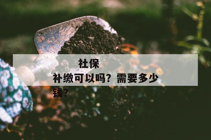 
  社保补缴可以吗？需要多少钱？
 第1张