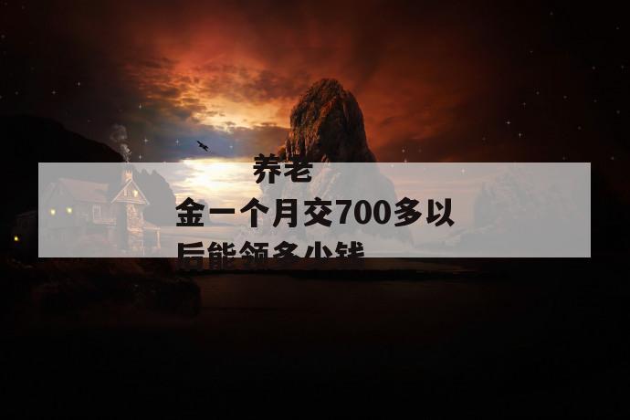 
  养老金一个月交700多以后能领多少钱
 第1张