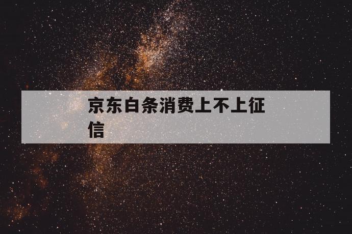 京东白条消费上不上征信 第1张