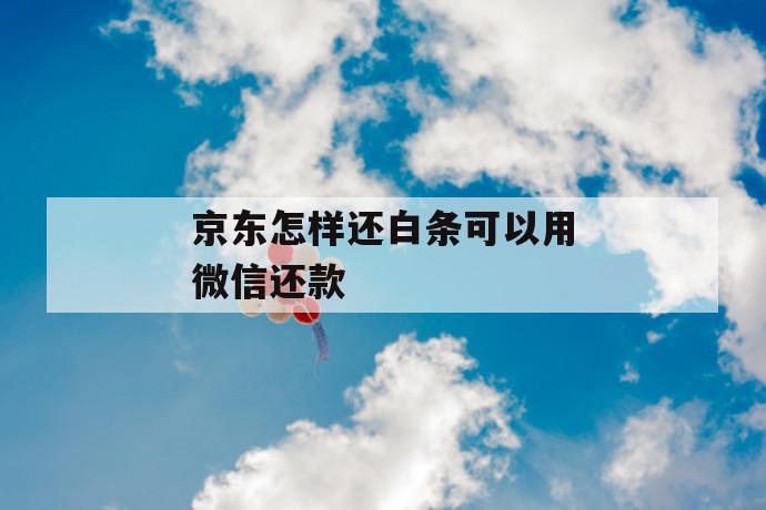 京东怎样还白条可以用微信还款 第1张