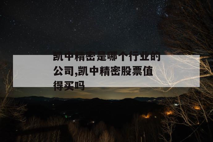 凯中精密是哪个行业的公司,凯中精密股票值得买吗 第1张