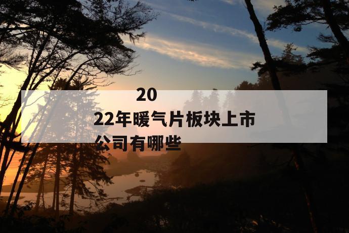 
       2022年暖气片板块上市公司有哪些
     