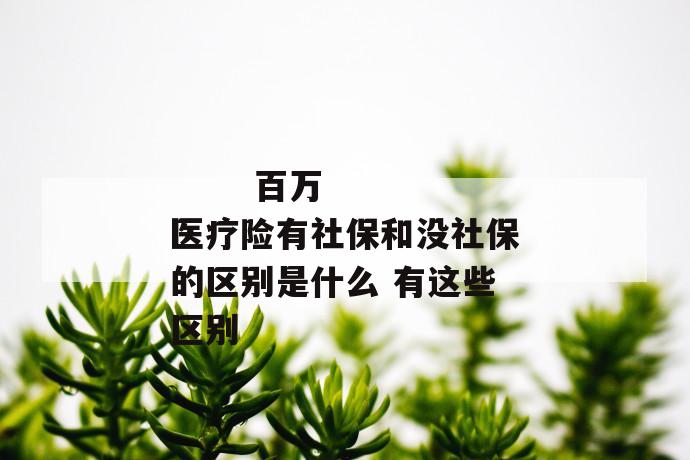 
       百万医疗险有社保和没社保的区别是什么 有这些区别
     