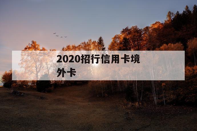 2020招行信用卡境外卡 第1张