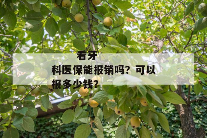 
       看牙科医保能报销吗？可以报多少钱？
     