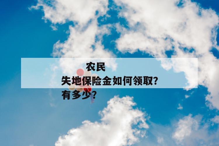 
       农民失地保险金如何领取？有多少？
     