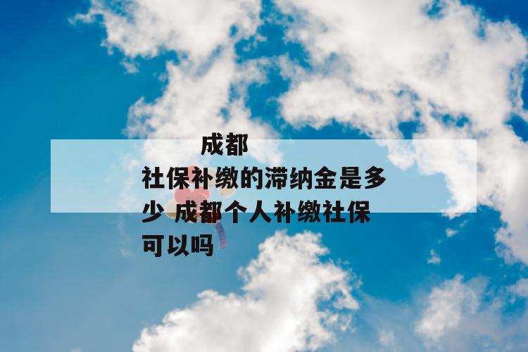 
       成都社保补缴的滞纳金是多少 成都个人补缴社保可以吗
     